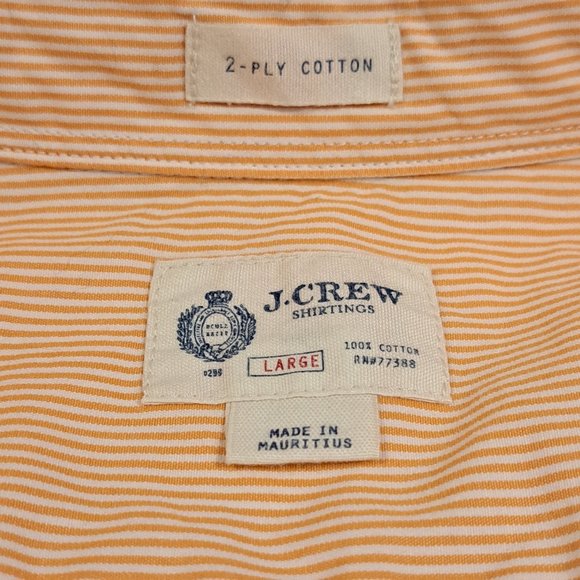 J. Crew 2-Ply Cotton Men's Large Regular Fit Long Sleeve Button Down Shirt - Picture 2 of 13
